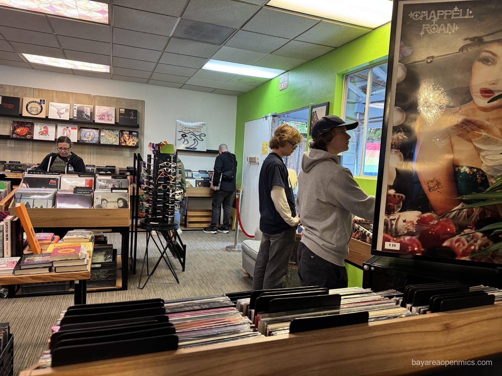 Patrons peruse the vinyl at Up The Creek Records