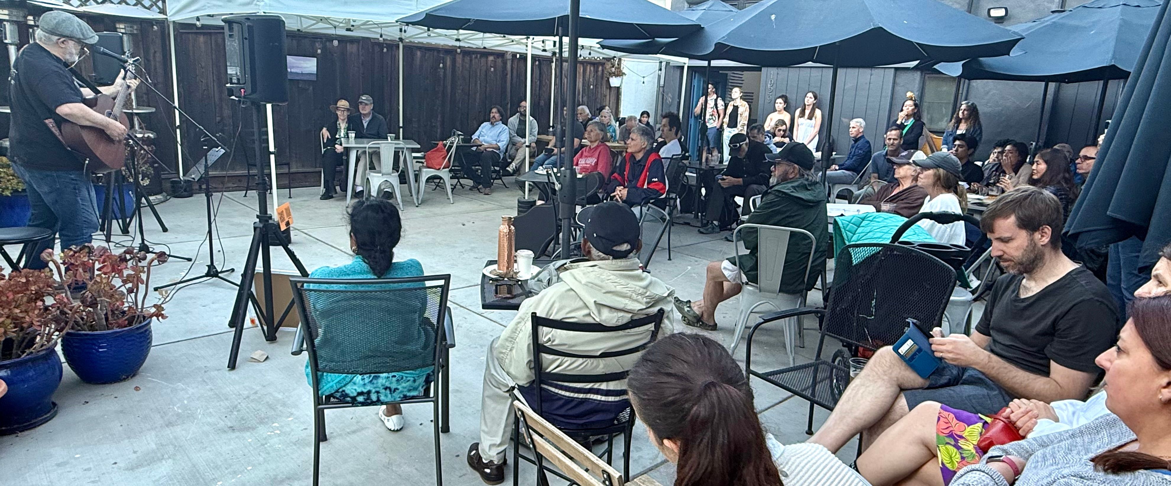 Cafe Zoë Open Mic performers at cafe Cafe Zoe in Menlo Park, CA