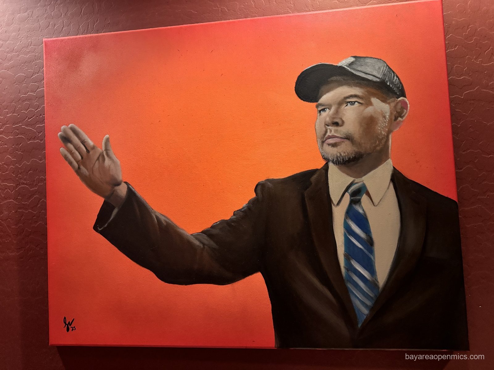 A painting of Roger Tschann hangs on the wall of The Big Easy in Petaluma