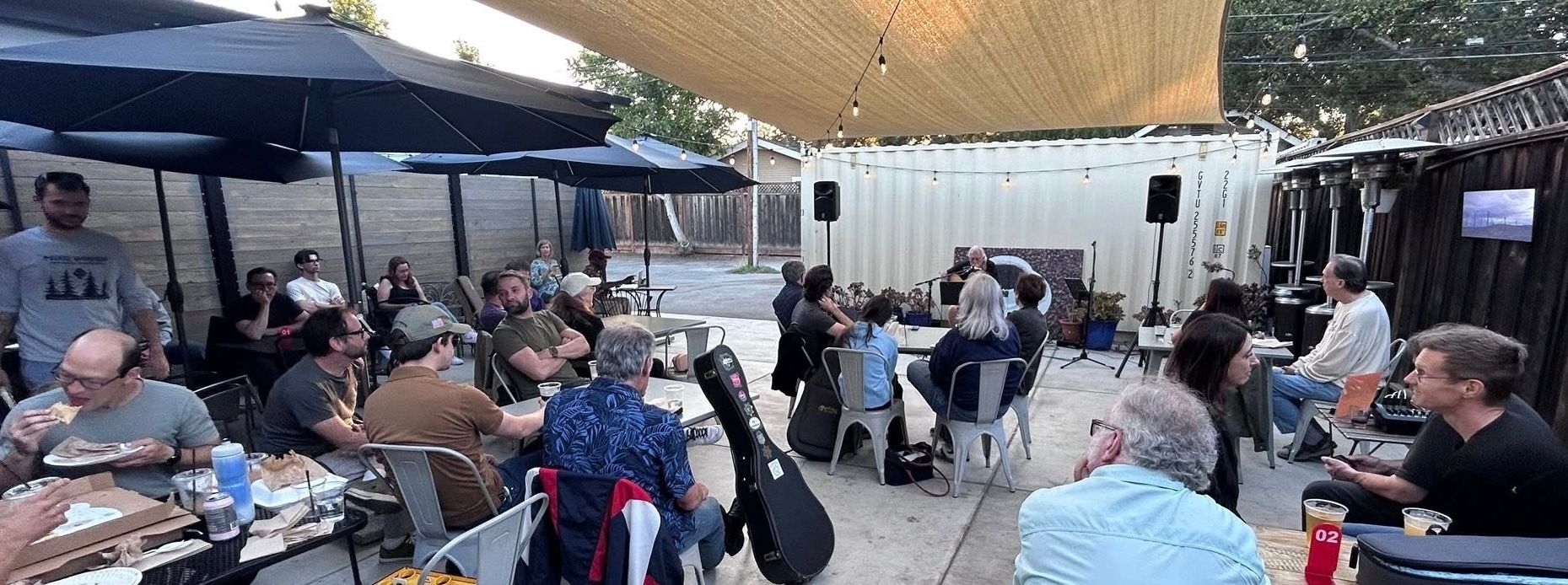 Photo of the performance area at cafe Cafe Zoe in Menlo Park, CA