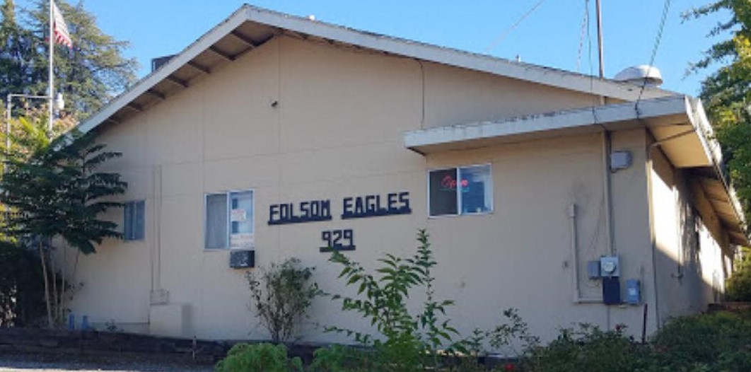 Photo of the front of community center Folsom Eagles in Folsom Historic District, Folsom, CA