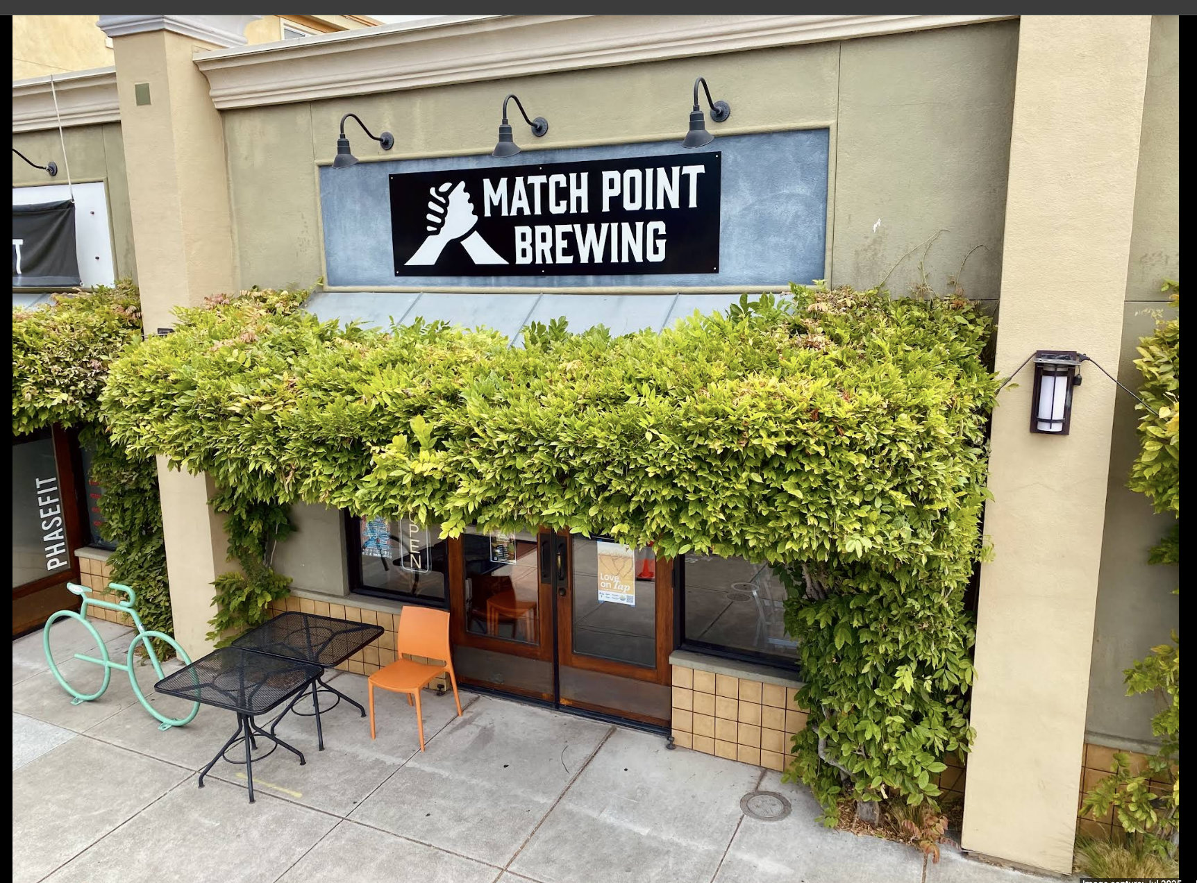 Photo of the front of brewery Match Point in Albany, CA