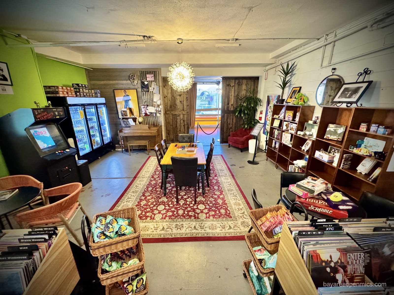 The game room outside the performance area at Up The Creek Records