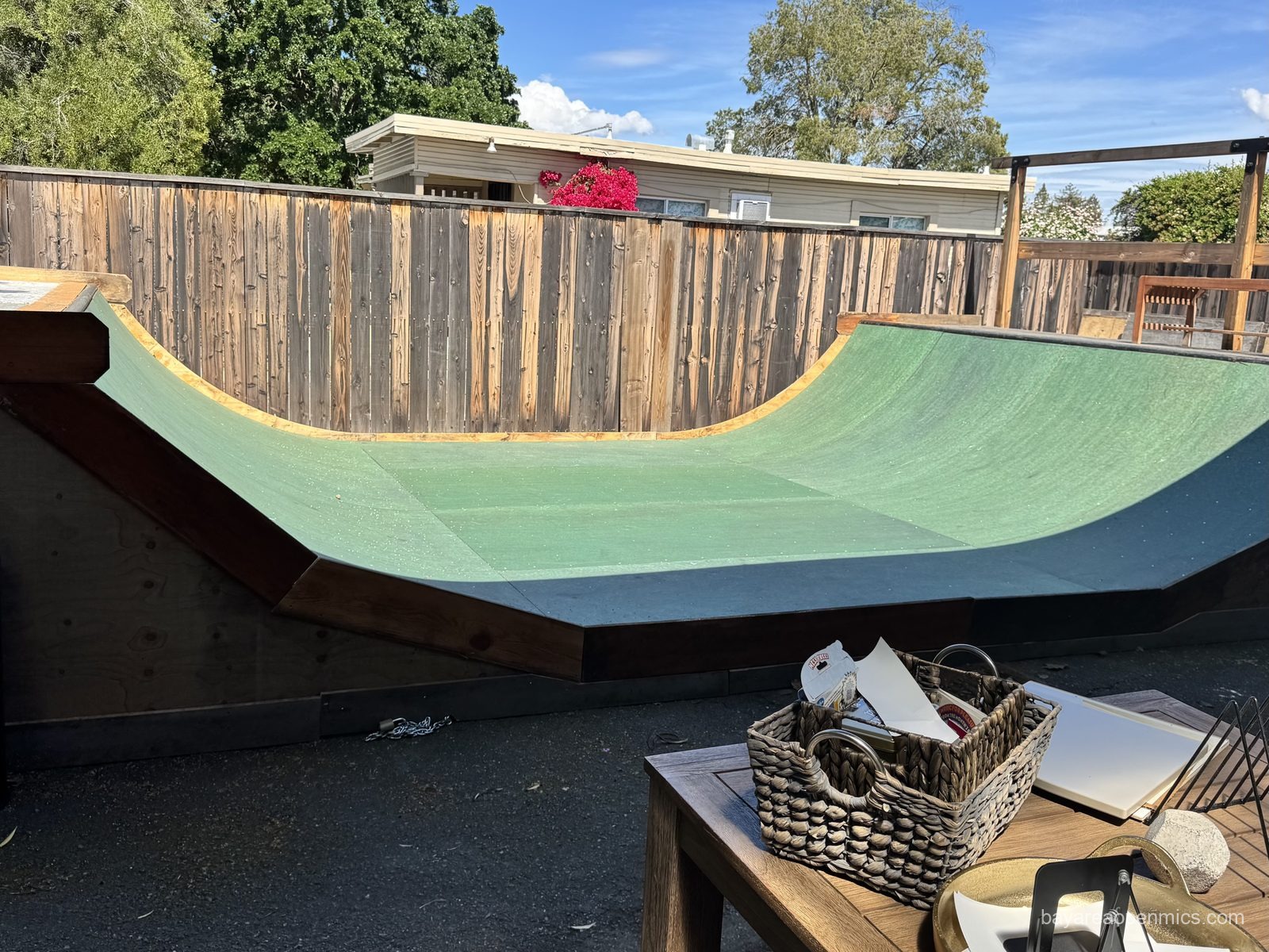 The skate ramp out back at Up The Creek Records