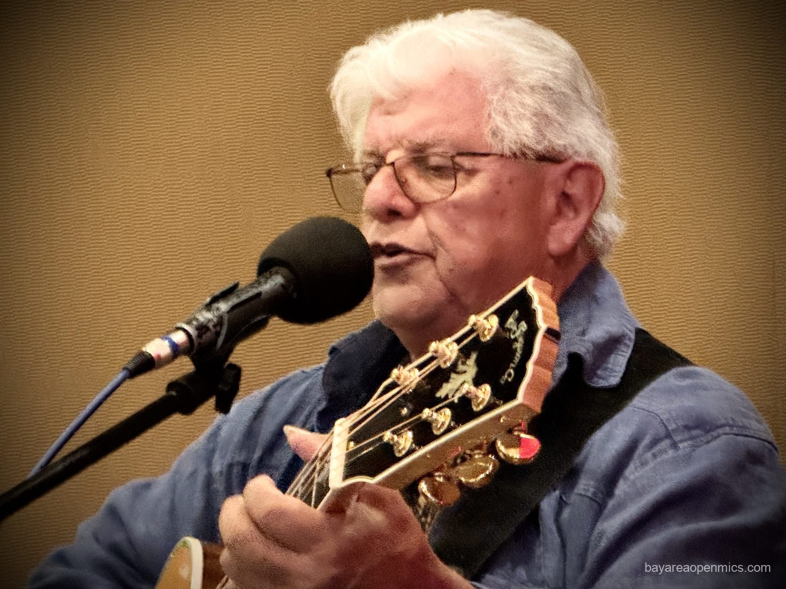 Rey performs at the Three Flames open mic in San Jose