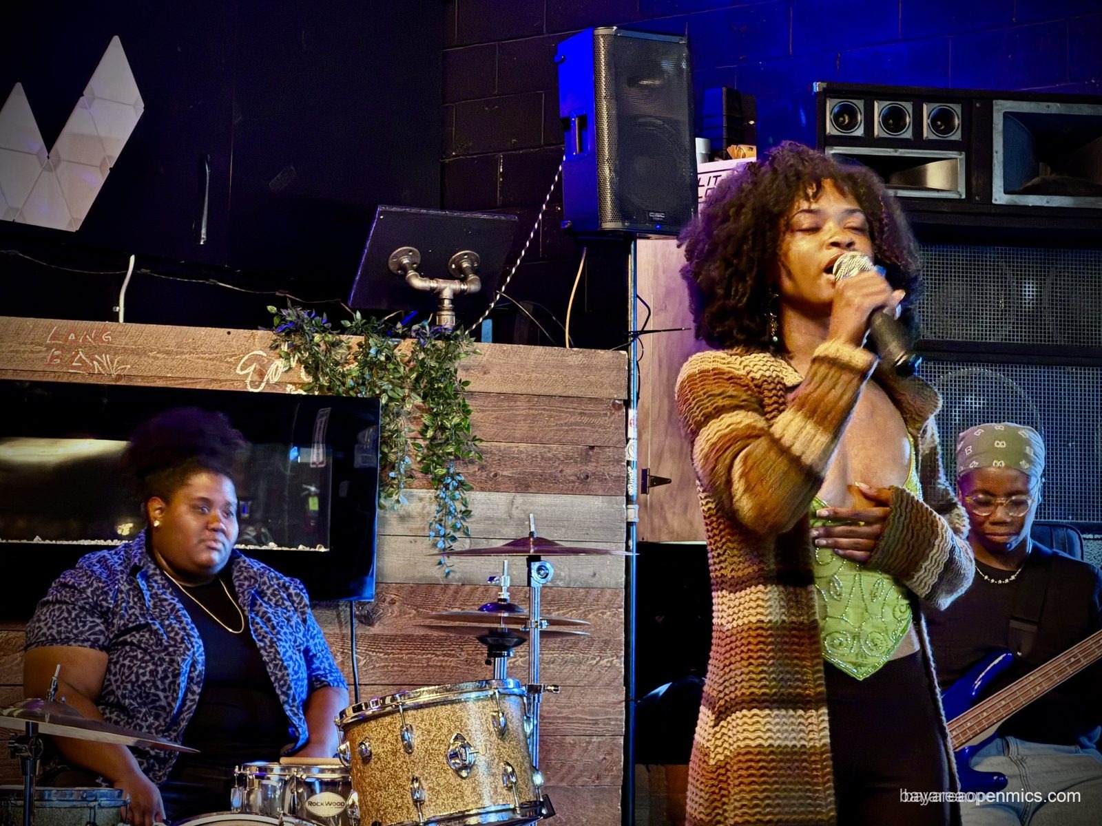 A close-up of one of the performers at the Fluid open mic