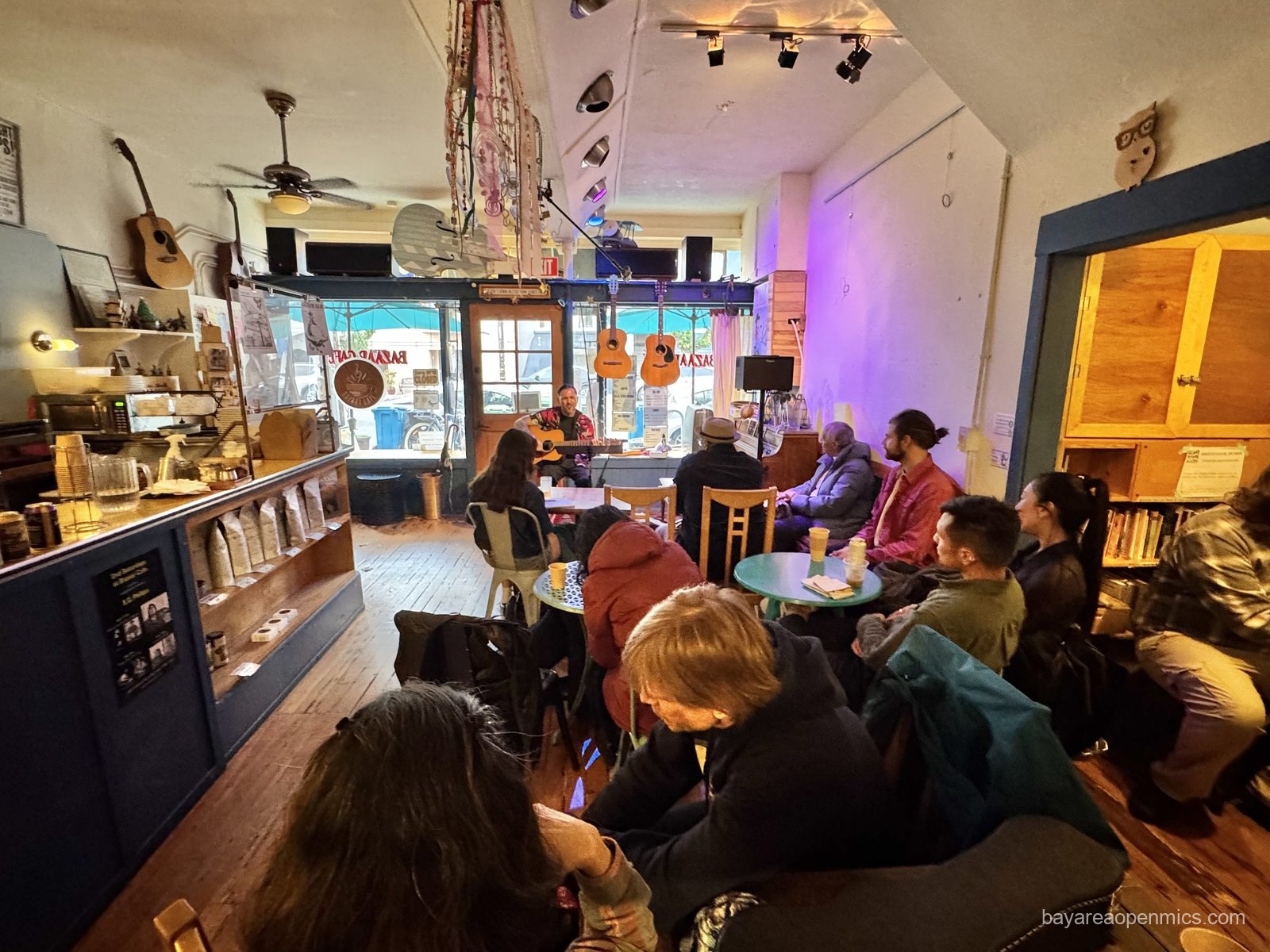 The crowd at The Bazaar Cafe open mic in San Francisco