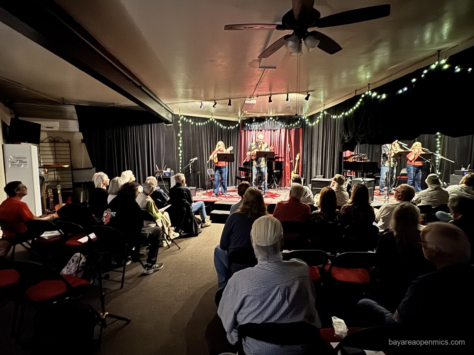 The crowd at the Front Porch Music open mic at Lamorinda Music