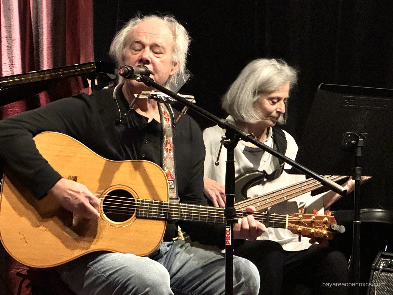 Eric Smith and Laura perform at the Front Porch Music open mic at Lamorinda Music in Lafayette