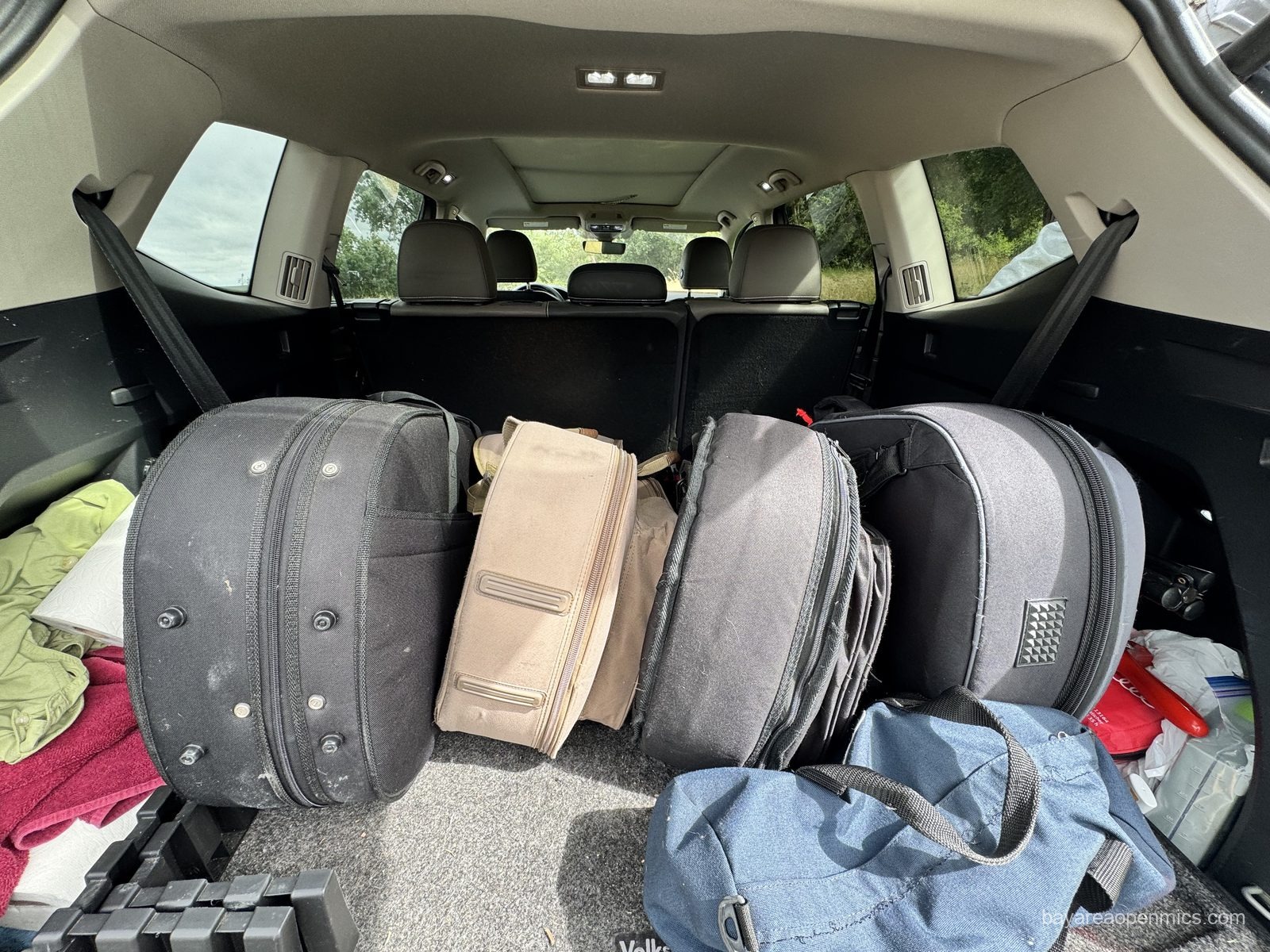 Guitars in the car after the Swirl on the Square acoustic open mic in Livermore