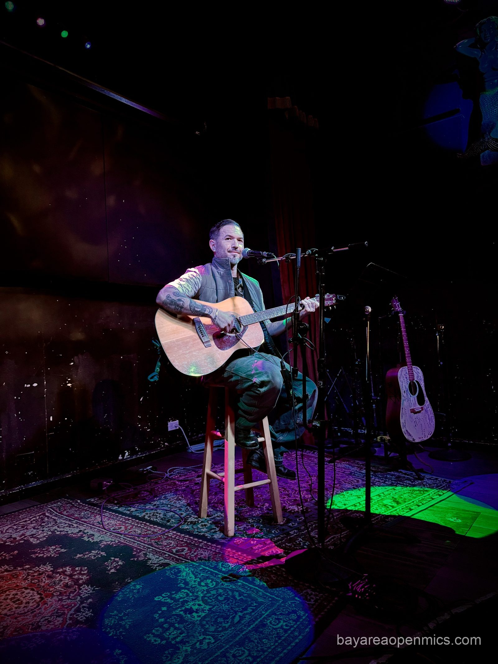 Todd Tramblie performs at the Hotel Utah open mic in San Francisco