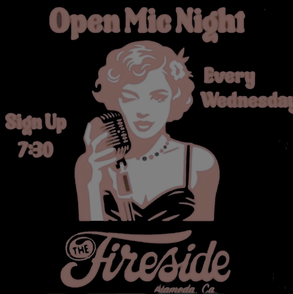 Flyer for Fireside Open Mic at Fireside