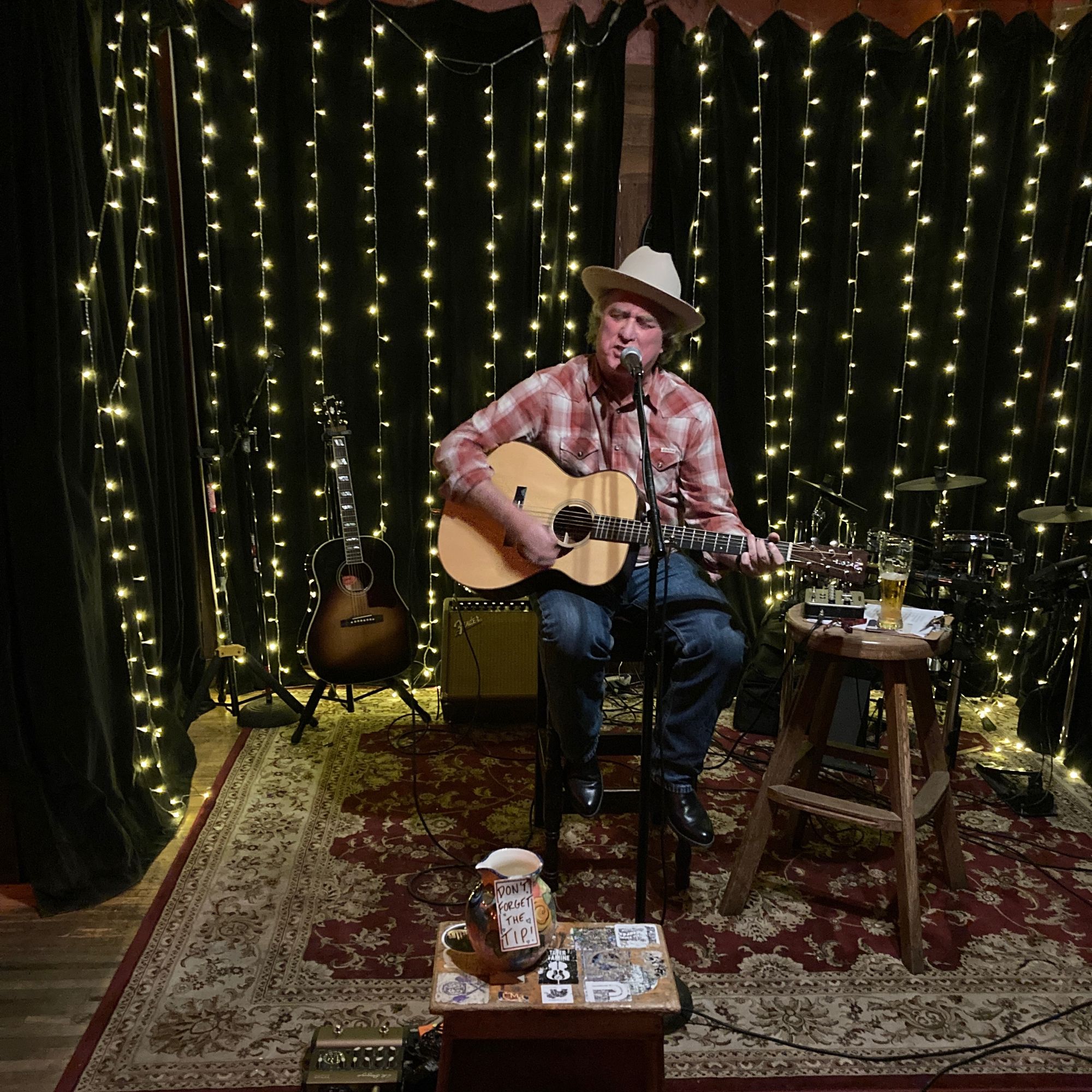Randy Burrows performing live, host at Cannon School Open Mic Night