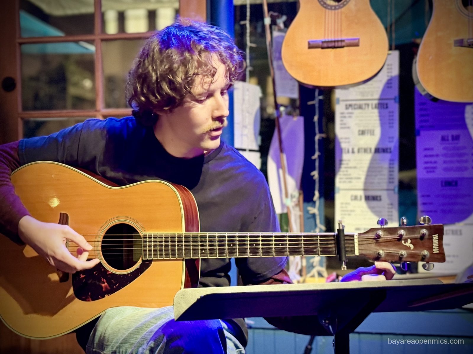 Sam Hirst performs at The Bazaar Cafe open mic in San Francisco