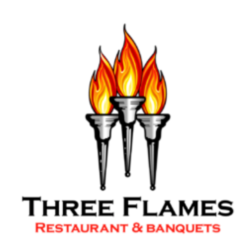 Logo for Three Flames, restaurant in San Jose, CA