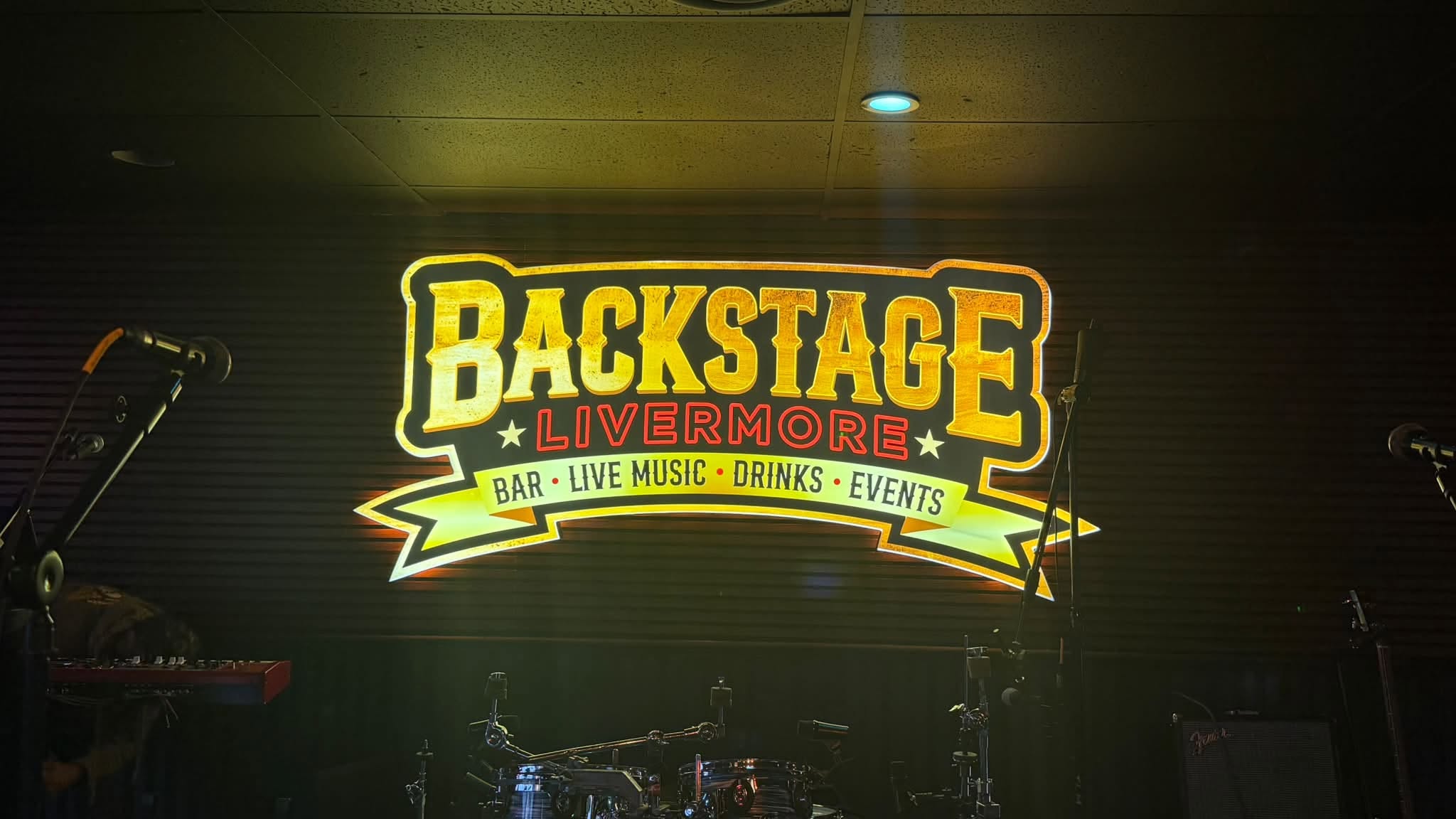 Photo of the performance area at dive bar Backstage Music Club in Downtown Livermore, Livermore, CA